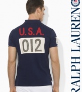 Celebrate the spirit of the 2012 Olympic Games with an iconic rugby shirt in breathable cotton mesh, finished with a bold country details and Ralph Lauren's signature Big Pony.