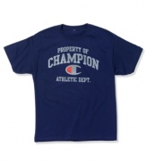 You play like one so dress like one with this distressed t-shirt from Champion.