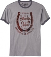 The lucky one. This t-shirt from Lucky Brand Jeans will be a ringer in your casual wardrobe.