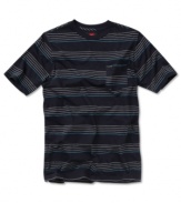 Stop the static. The crisp, clean lines on this stripes shirt from Quiksilver will pull your casual look together.