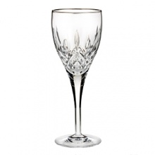 This newest group of stemware features the signature Lismore cuts on a graceful pulled stem with lovely open diamond , wedge cuts, and a platinum band on the rim.