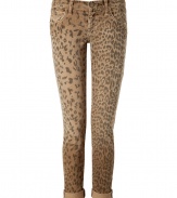 Take a wild stance on this seasons penchant for printed pants with Current Elliotts ultra soft rolled cuff leopard print cords - Classic five-pocket style, zip fly, button closure, belt loops, rolled cuffs - Form-fitting - Pair with chunky knits and flats, or dress up with feminine tops and statement heels