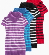 Short sleeves make this super-soft, cozy sweater from Forever and Ever a cute and classy style.