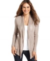 This chic crocheted petite cardigan from Elementz adds a perfect layer of warmth and style to your look.