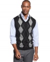 Add argyle to any outfit with this wool-blend Club Room sweater vest for an updated office look that will get you noticed.