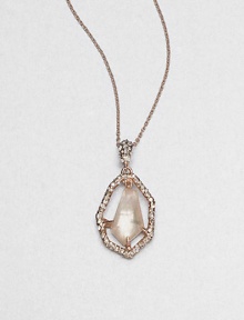 From the Miss Havisham Collection. A luminous peach morganite doublet framed in Swarovski crystals set in warm rose goldtone on a delicate link chain. Peach morganite accented with white quartzSwarovski crystalsRose goldtoneLength, about 16 to 19 adjustableLobster clasp closureMade in USA