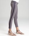 Contrast stripes down the legs add a pop of color to these Hudson skinny jeans.