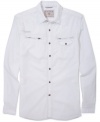 It's all in the details with this zip pocketed long-sleeved shirt from Guess Jeans.