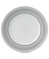 Band together around dinnerware that's equally suited for every day and entertaining. Clean lines and shades of gray in white bone china define the Islington accent plate with easy sophistication. From Royal Doulton.