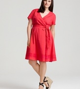 Tahari Woman's must-have shirt dress flaunts a full skirt and belted waist for flattering everyday style--the perfect canvas for an array of chic accessories.