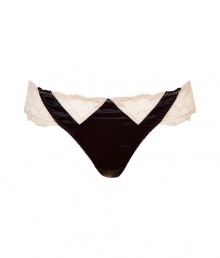 Stella McCartney brings her high fashion aesthetic to intimates with delicate vintage detailing and subtly sexy cuts - Black silk with lace-detailed waistband, subtle decorative trim - Wear with a camisole for seductive lounging or under your favorite dress