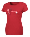 Crowd-pleaser. You'll get high-fives all around at the game when you're sporting this Philadelphia Phillies MLB t-shirt from Majestic.