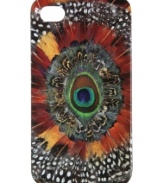 Strut your stuff with Lucky Brand's cool iPhone case. The plastic accessory will have you feeling proud as a peacock. Approximate height: 4-3/4 inches. Approximate length: 2-1/2 inches. Approximate width: 1/2 inch.