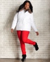 Land the look of luxury for less with Dollhouse's plus size puffer coat, accented by a faux fur collar.