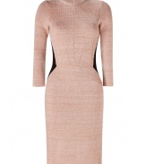 Perfect for a seamless transition from work to cocktails, No.21s variegated knit dress is a sweet and chic choice for ladylike looks - Round neckline, 3/4 sleeves, peek-a-boo black lace side panels, hidden back zip, unlined - Tailored fit - Team with platform pumps and a covetable shoulder bag