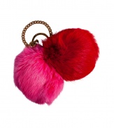 Playful and punchy, Marc by Marc Jacobs rabbit fur pom pom keyfob guarantees an uplifting edge to your outfit - Metal key ring, mini logo charm, separate chain link strap with lobster claw closure - Super fun to carry alone with keys, or clip onto your favorite tote of that edge of sartorial sass