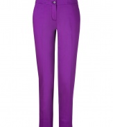 Liven up your new season wardrobe with Etros bright purple ankle trousers - Flat front, side and back slit pockets, zip fly, button closure, slit ankles - Fitted - Wear with printed tops and sleek heels