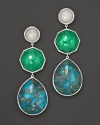 Ippolita Seafoam Wonderland Sterling Silver 3 Stone Drop Earrings in Seafoam