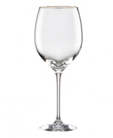 Radiating grace in fine crystal with a delicately banded edge, the Eternal Gold Signature goblet adds a note of timeless refinement to any table setting. Qualifies for Rebate