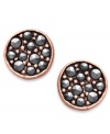 Punch up your look with a ton of sparkle. Studio Silver's pretty stud earrings feature an 18k rose gold over sterling silver setting with round-cut marcasite at the center. Approximate diameter: 2-1/2 inches.