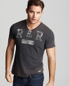 Converse Black Canvas Short Sleeve Printed V Neck Tee