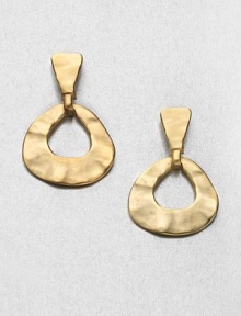 EXCLUSIVELY AT SAKS. An elegant drop design in 22k goldplating with a hammered texture. 22k goldplatedDrop, about 1.75Post backMade in USA