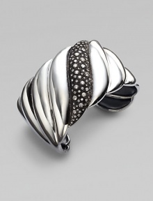 From the Midnight Melange Collection. A sculpted sterling silver cuff with diamond pavé accents.Diamonds, 1.73 tcw Sterling silver Width, about 1½ Imported 