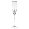 A classic pattern now features a platinum metal band creating pieces that are even more striking than the original. Wine, goblet, flute and iced beverage are available to make a full suite.