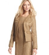 MICHAEL Michael Kors combines sparkling sequins with frayed tweed for an unforgettable look! Wear this petite jacket with the matching sheath or use it to dress up denim.