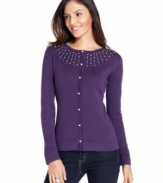 A smattering of beads make this petite cardigan from Elementz stand out from the crowd!