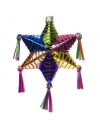 Pinatas are an integral part of Mexican culture and is important in Las Posados, a nine-day celebration ending on Christmas Eve. Casa Q commemorates this tradition with this colorful pinata glass ornament.