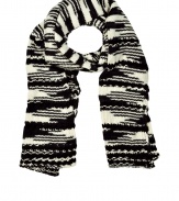 Add luxe style to your everyday essentials with this cashmere-blend patterned scarf from Missoni - Easy to style length, all-over stripe pattern - Pair with straight leg jeans, a cashmere pullover, and a modernized parka