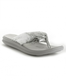 Searching for the ultimate in comfort? Case closed: It doesn't get any better than the Kacy thong sandals by DKNY Active.