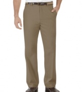 Cool comfort for the workweek. These lightweight flat front pants make a great choice any day of the week.