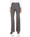 A must-have for your work wardrobe, AGB's textured cotton-blend petite pants feature a flattering silhouette with unique button tabs.