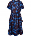 Ultra feminine and equally cool, Marc by Marc Jacobs floral print dress is a perfect choice for taking your look from the office to cocktails in style - Rounded neckline, dolman short sleeves, draped sides, side slit pockets, leather belted waistline - Softly tailored fit - Team with flawless heels and a sleek carryall tote