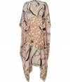 Inject a bit of drama into warm weather looks with Emilio Puccis exquisitely chic floral print kaftan - V-neckline, draped sleeves, longer draped sides, slips on - Loosely draped fit - Wear with a string bikini, a floppy sun hat and oversized sunnies