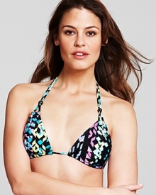 Get your swimsuit style in shape with this geometric print bikini from Shoshanna. In highlighter hues and a flattering cut, this suit is destined to turn the tide (and heads.)