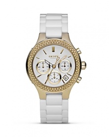 DKNY Medium Gold and Black Ceramic Watch, 30mm