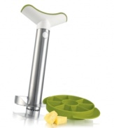 Island magic! The brilliant Vacu Vin Pineapple Slicer can peel, core, and slice a fresh pineapple in just 30 seconds. It works like a corkscrew, removing the flesh in perfectly formed rings and leaving the core behind. Simply add the wedger to cut into perfectly-sized chunks in seconds.