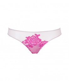 Turn up the heat with these luxe lace briefs from La Perla - Slim fit, nude with fuchsia lace front detail - Perfect under any outfit or for stylish lounging