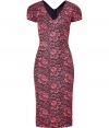 The ultimate feminine frock, this pencil dress from LWren Scott embodies a trend-right silhouette and an undeniable flattering fit - V-neck, cap sleeves, fitted silhouette, back slit, concealed back zip closure, all-over floral print - Pair with sky-high heels and a studded clutch