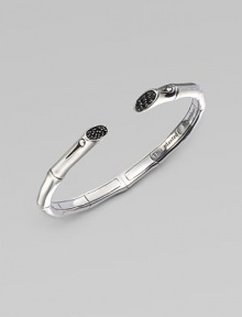 From the Bamboo Collection. A slim cuff accented with black sapphire adorned ends. Black sapphires Sterling silver Kick mechanism closure Diameter, about 2¼ Imported 