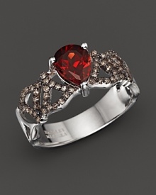 Badgley Mischka Garnet With Brown Diamonds Logo Band