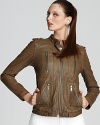 MICHAEL Michael Kors Plus Size Leather Zip Front Jacket