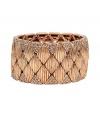 Bring subtle bling to your cocktail attire or dressy daytime look with this lovely cuff - Multi-layers of diamond shaped elements, triangles, and Swarovski crystals, medium size - Made by cult-favorite Parisian jewelry designer Philippe Audibert