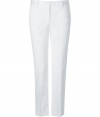 With a pristine tailored cut and trend-right hue, Jil Sander Navys white pants are an essential new-season staple - Side and buttoned back slit pockets, zip fly, button closure, belt loops - Slim, straight leg - Wear with a bright button-down, heels and a leather tote