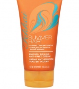 Smooth Sailing Anti-Frizz Cream is a lightweight, smoothing cream with sea kelp extracts. It hydrates parched summer locks while protecting from unwanted frizz and fly-aways. Hair is soft, shiny, and more manageable. 5 oz.