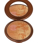 Mineral soothing pressed bronzer for a true and lively glow. All-over powder bronzer is great for face, body and décolleté with a limited edition bamboo design. Inspired by the desert sun and exotic mirages, accents of gold, copper and pink come together for a glowing, sun-kissed complexion.