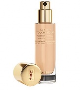 ILLUMINATING FOUNDATION- DIMENSIONAL RADIANCE- WEIGHTLESS PERFECTION. For the first time, the magic light of Touche Éclat is in a foundation. Infused in a weightless fluid, this formula targets shadowy areas and highlights the contours of the face. Free of opaque fillers, its perfecting texture evens the complexion and helps conceal imperfections, while enhancing your skin's natural beauty. Available in 16 shades. Made in France. 1 oz.